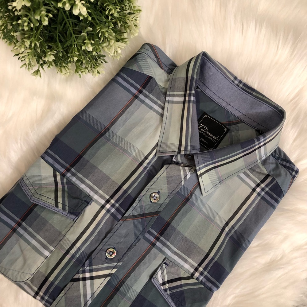 7 Diamonds Men’s Button Down Shirt